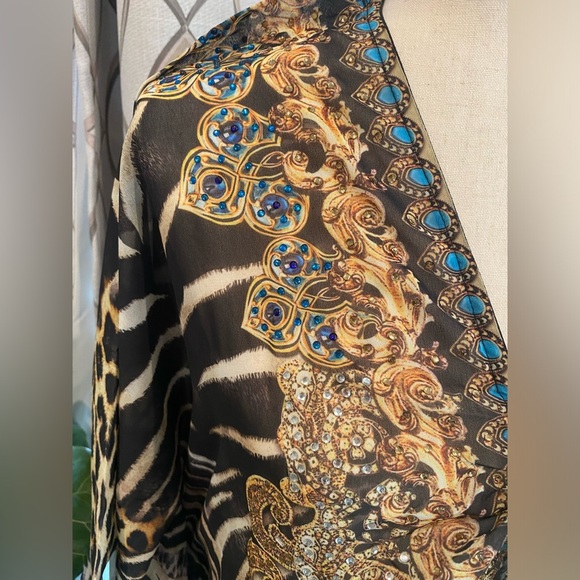 NWT True Colours by La Moda Animal Print Caftan Dress One Size - Picture 5 of 12